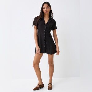 Black Button-Up Shirt Dress